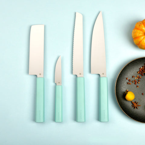 Butterfork Purest 8” Chef's Knife, AR-RPM9 Stainless Steel, Replaceable ABS Handle, Turquoise Green
