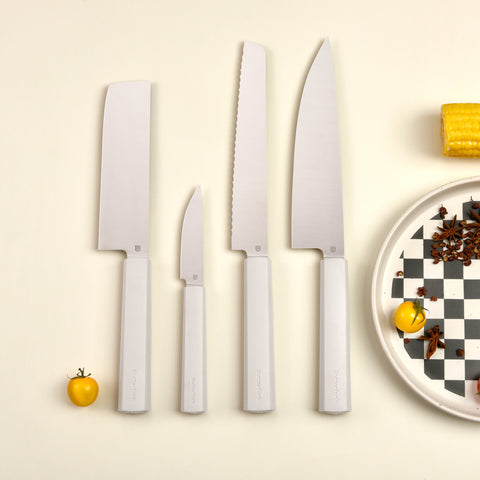 Butterfork Purest 8” Chef's Knife, AR-RPM9 Stainless Steel, Replaceable ABS Handle, Light Grey