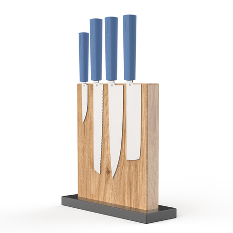 Butterfork 4-Piece Purest Knife Set With Stand, Modern Knife Set for Professional and Home Chef, Ultramarine