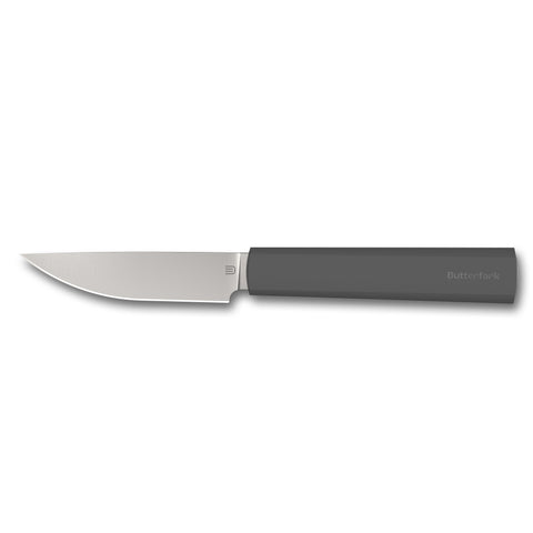 Butterfork 4-Piece Purest Knife Set With Stand, Modern Knife Set for Professional and Home Chef, Dark Grey