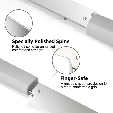 Butterfork Purest  3.5'' Paring Knife with Oak Sheath, Modern Vegetable & Fruit Knife, AR-RPM9 Stainless Steel, Replaceable ABS Handle, Light Grey