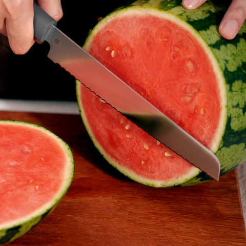 Butterfork Purest 8” Bread Knife, AR-RPM9 Stainless Steel, Replaceable ABS Handle, Dark Grey