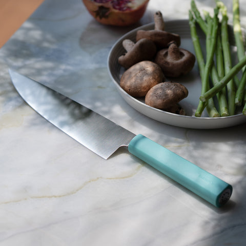 Butterfork Purest 8” Chef's Knife, AR-RPM9 Stainless Steel, Replaceable ABS Handle, Turquoise Green
