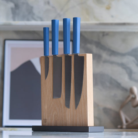Butterfork 4-Piece Purest Knife Set With Stand, Modern Knife Set for Professional and Home Chef, Ultramarine