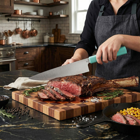 Butterfork Purest 8” Chef's Knife, AR-RPM9 Stainless Steel, Replaceable ABS Handle, Turquoise Green