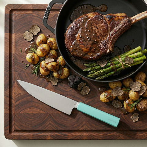 Butterfork Purest 8” Chef's Knife, AR-RPM9 Stainless Steel, Replaceable ABS Handle, Turquoise Green