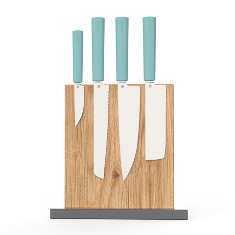 Butterfork Purest Knives and Knives Stand, Turquoise Green