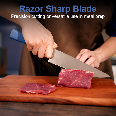 Butterfork Purest 8” Chef's Knife, AR-RPM9 Stainless Steel, Replaceable ABS Handle, Ultramarine