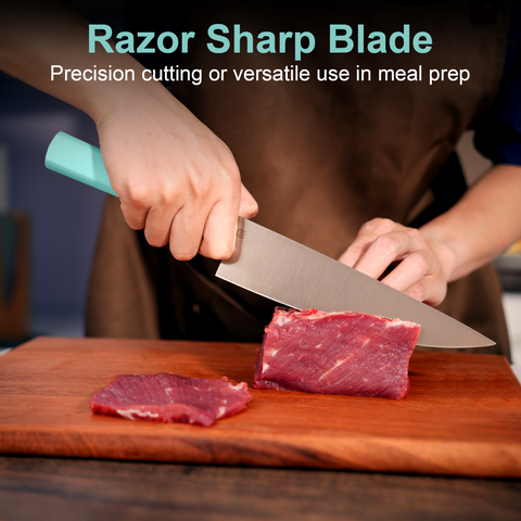 Butterfork Purest 8” Chef's Knife, AR-RPM9 Stainless Steel, Replaceable ABS Handle, Turquoise Green