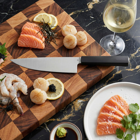 Butterfork Purest 8” Chef's Knife, AR-RPM9 Stainless Steel, Replaceable ABS Handle, Dark Grey