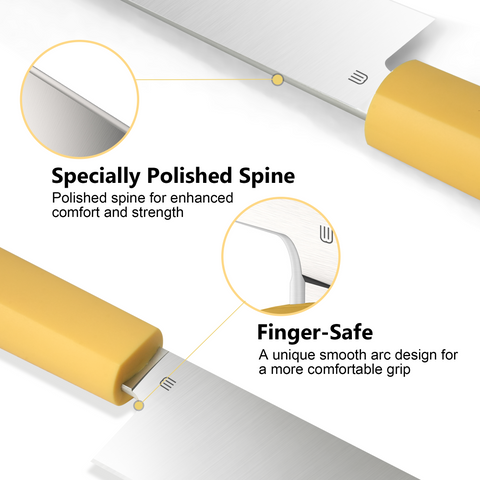 Butterfork Purest 8” Chef's Knife, AR-RPM9 Stainless Steel, Replaceable ABS Handle, Pale Yellow