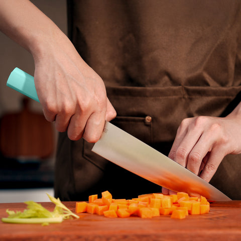 Butterfork Purest 8” Chef's Knife, AR-RPM9 Stainless Steel, Replaceable ABS Handle, Turquoise Green