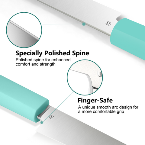 Butterfork Purest  3.5'' Paring Knife with Oak Sheath, Morden Vegetable & Fruit Knife, AR-RPM9 Stainless Steel, Replaceable ABS Handle, Turquoise Green