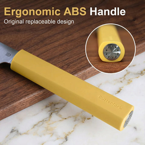 Butterfork 4-Piece Purest Knife Set, Modern Knife Set for Professional and Home Chef, Pale Yellow