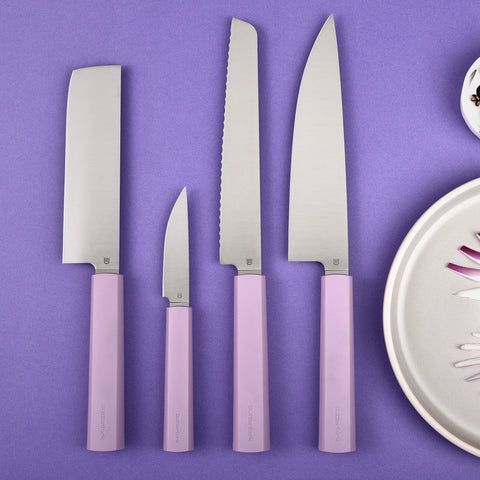 Butterfork Purest 8” Chef's Knife, AR-RPM9 Stainless Steel, Replaceable ABS Handle, Mist Violet