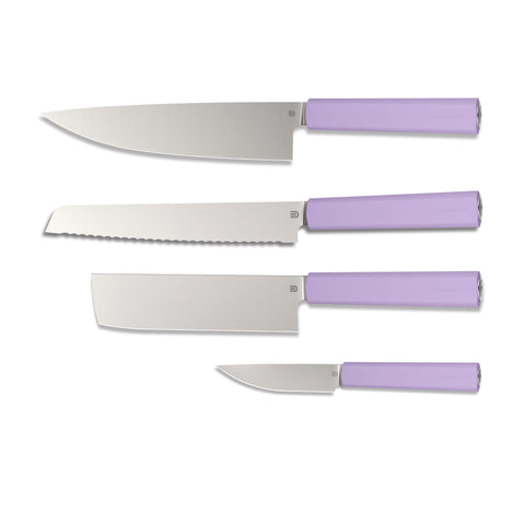 Butterfork 4-Piece Purest Knife Set, Modern Knife Set for Professional and Home Chef, Mist Violet