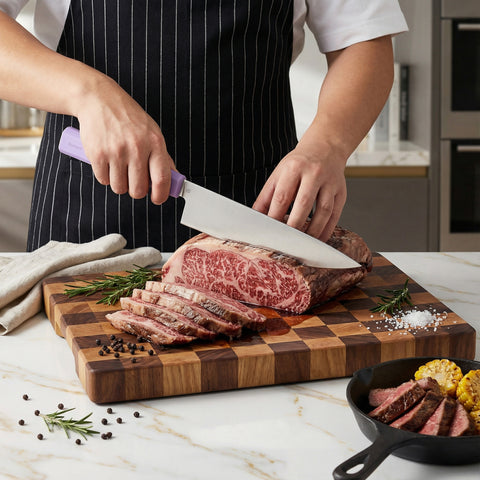 Butterfork Purest 8” Chef's Knife, AR-RPM9 Stainless Steel, Replaceable ABS Handle, Mist Violet